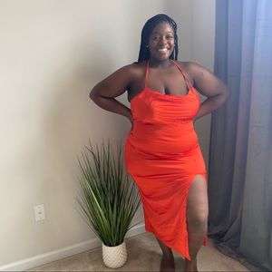 SHEIN Orange Slip Dress